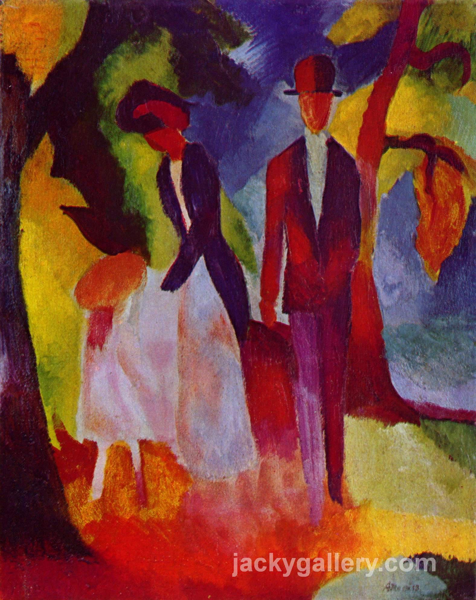 People at the blue lake, August Macke painting
